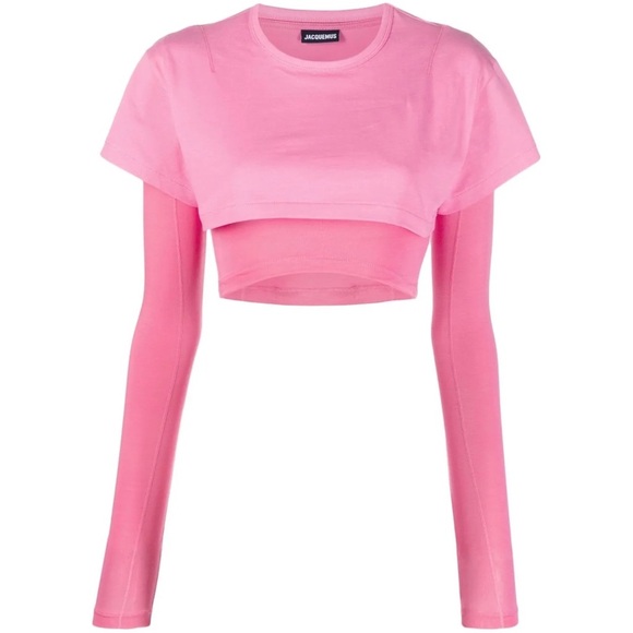Jacquemus Vibrant Pink Long Sleeve Layered Top - Picture 1 of 6
